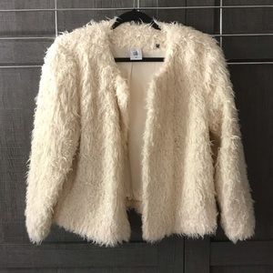 Cabi Furry Furry Jacket - Winter White Size M NWOT